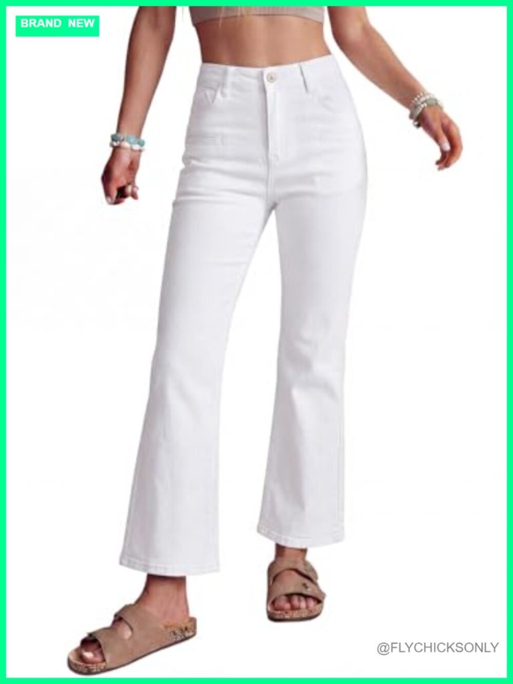 Astylish High Waisted Stretchy Bootcut Jeans Ankle Length